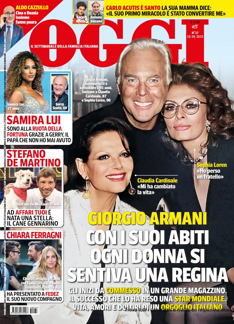 Copertina Oggi 12/09/2025