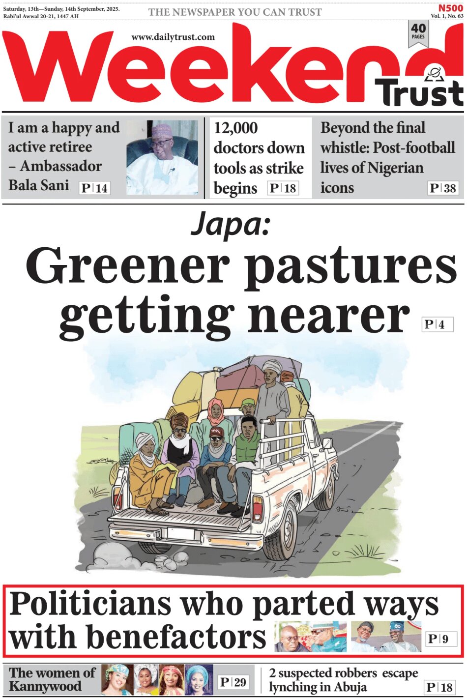Prima Pagina Daily Trust 13/09/2025