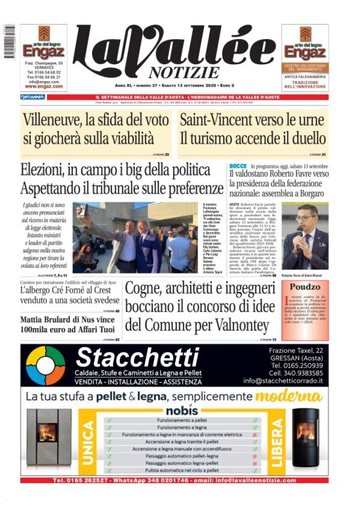 Copertina La Vallée Notizie 13/09/2025