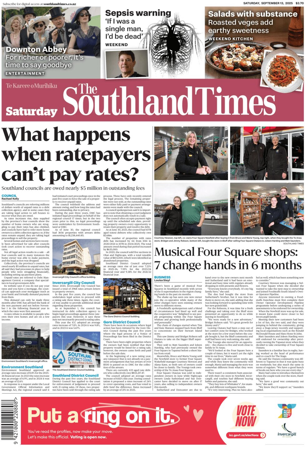 Prima Pagina The Southland Times 13/09/2025