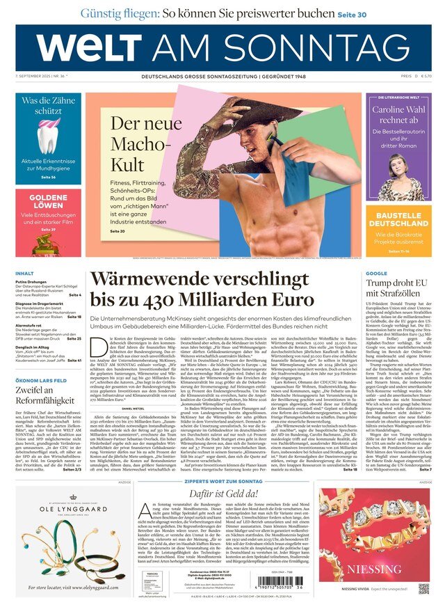 Prima Pagina Die Welt 14/09/2025