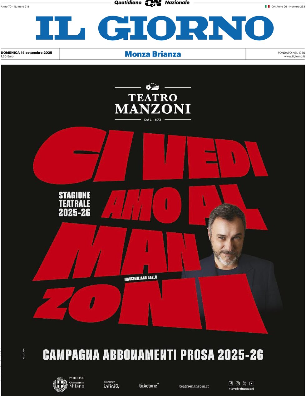 Prima Pagina Il Giorno (Monza Brianza) 14/09/2025