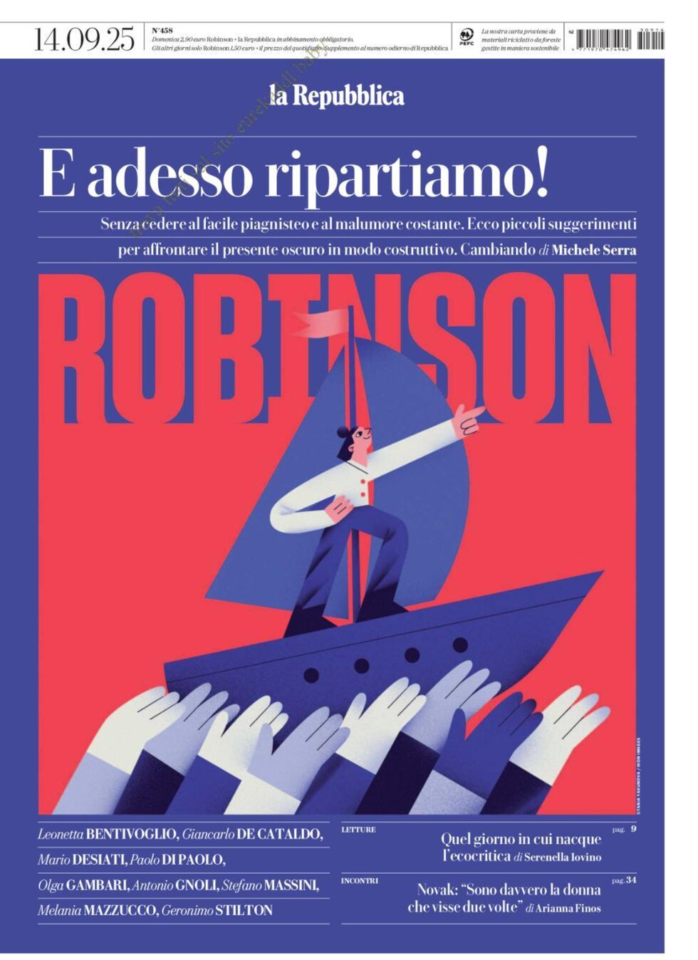 Copertina Robinson (La Repubblica) 14/09/2025