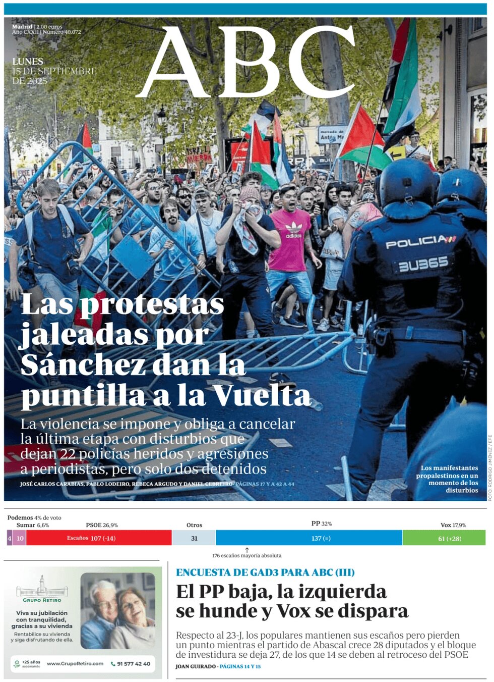 Prima Pagina ABC 15/09/2025