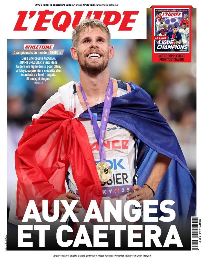 Prima Pagina L'Equipe 15/09/2025