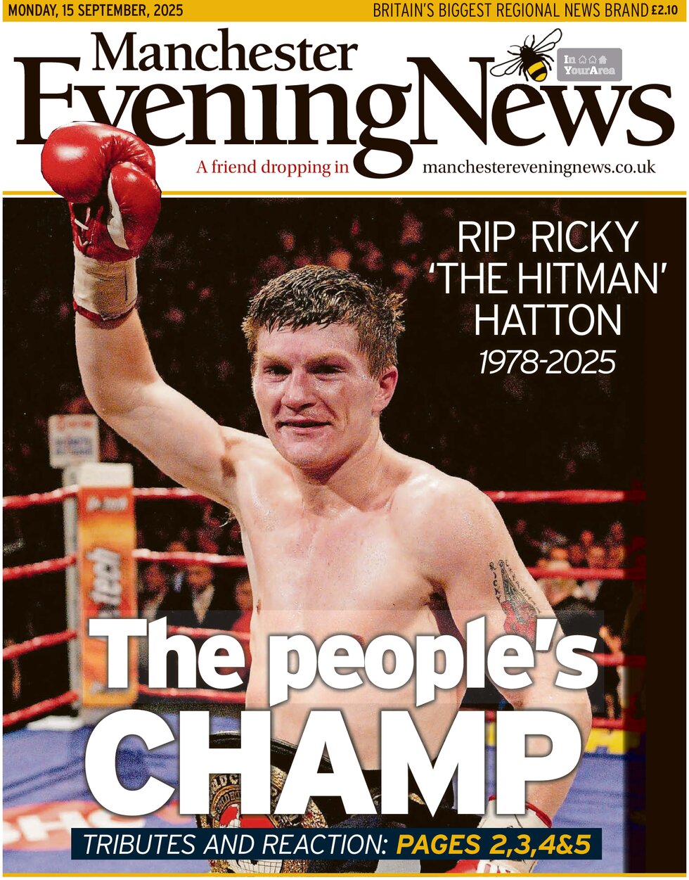 Prima Pagina Manchester Evening News 15/09/2025