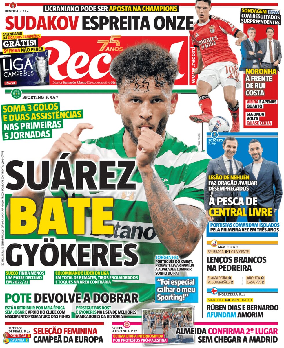 Prima Pagina Record 15/09/2025
