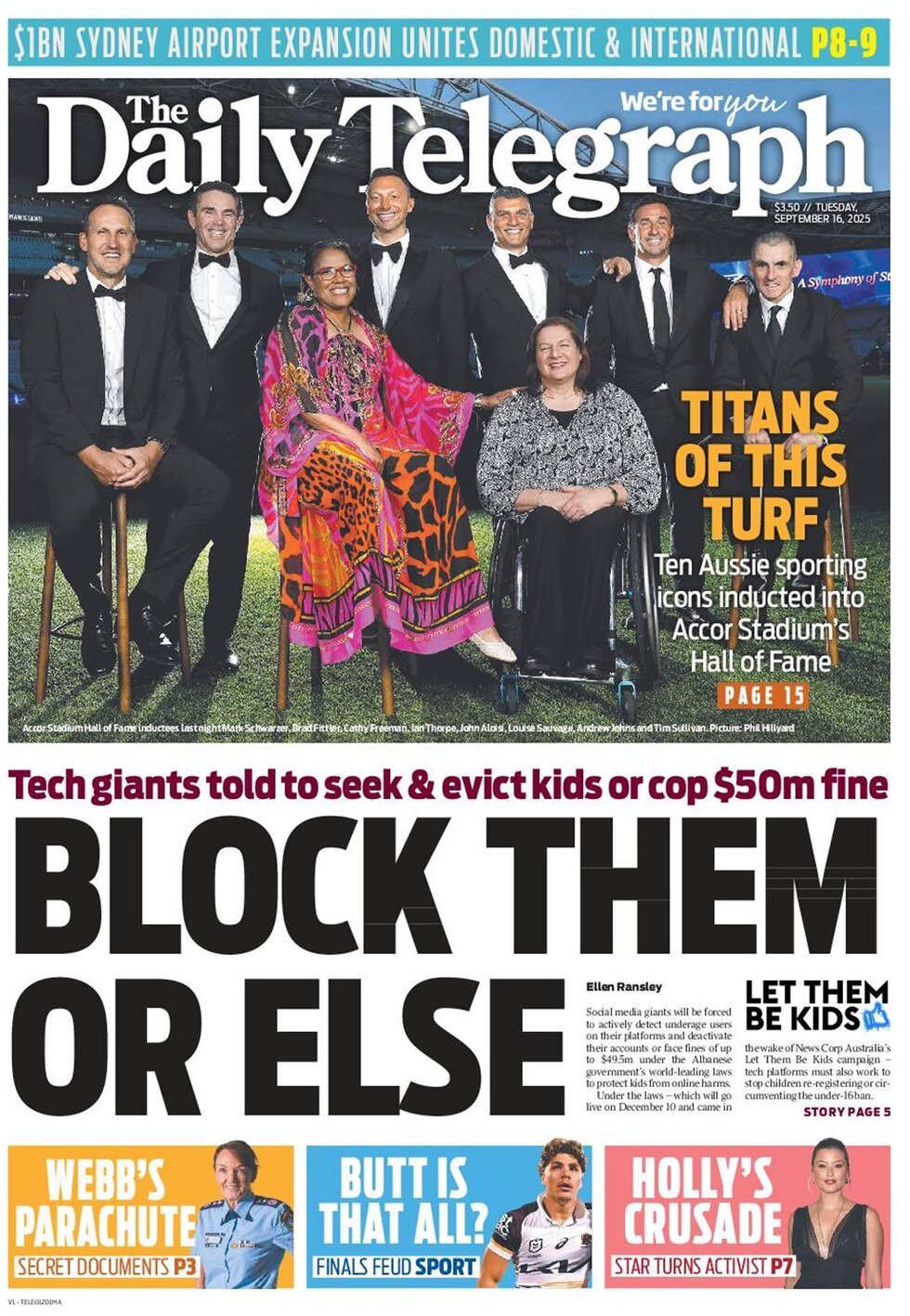 Prima Pagina The Daily Telegraph (Sydney) 16/09/2025