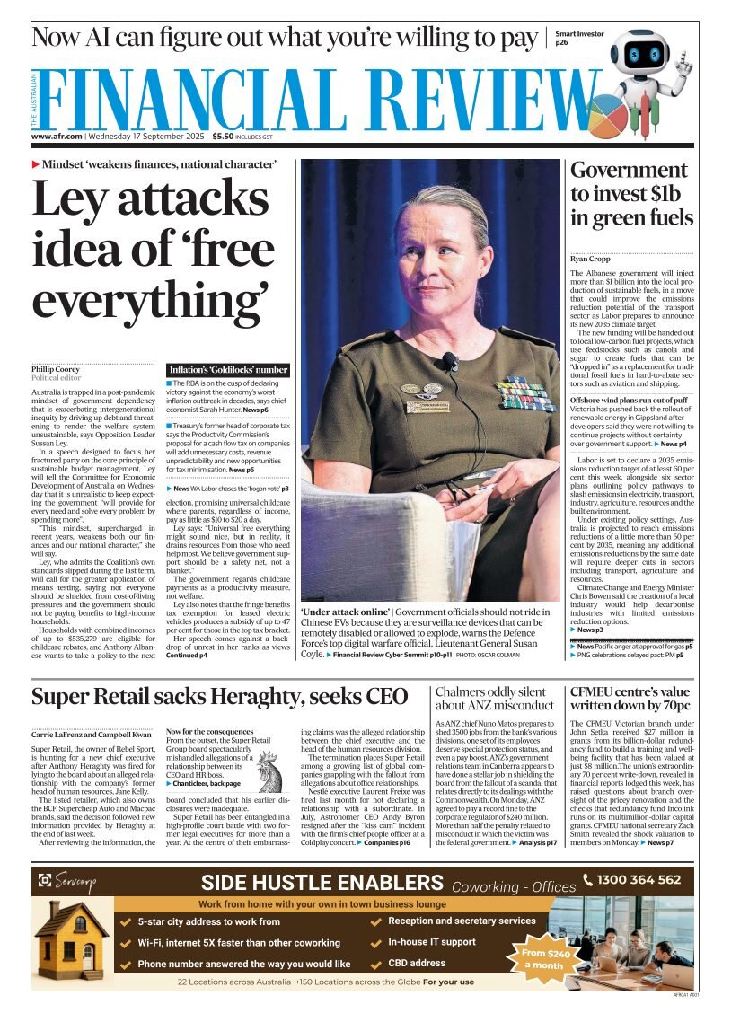 Prima Pagina Financial Review 17/09/2025