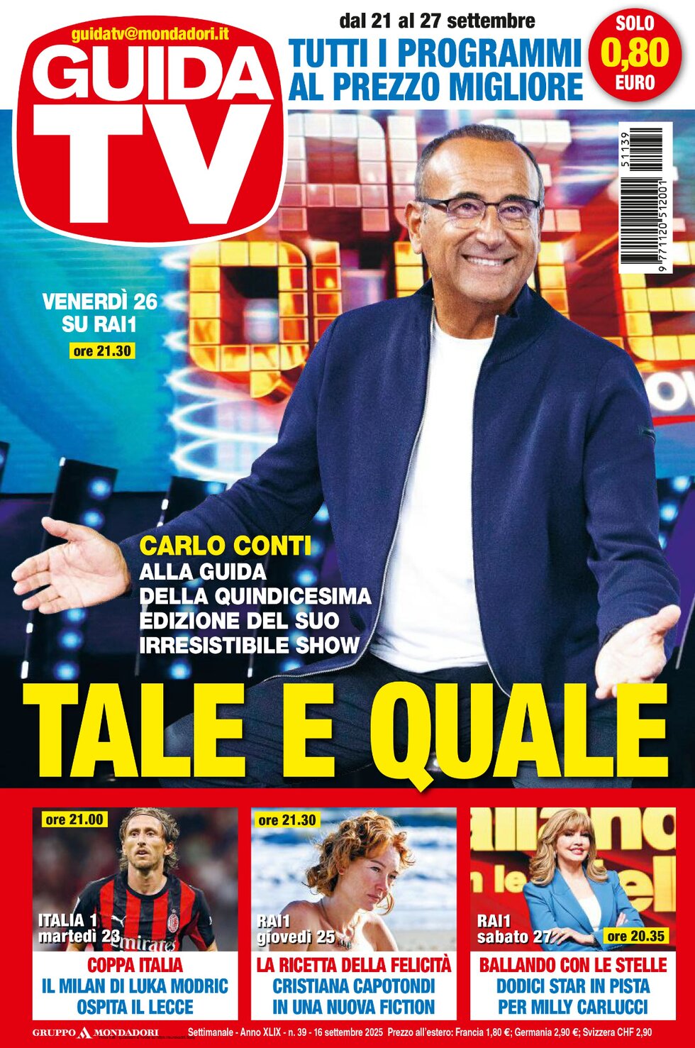 Copertina Guida TV 16/09/2025