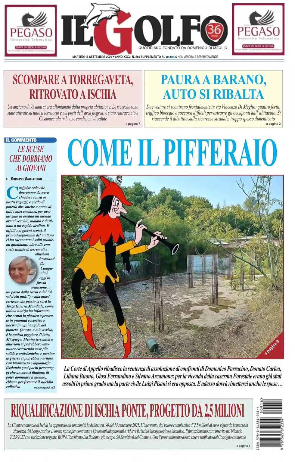 Prima Pagina Il Golfo 16/09/2025