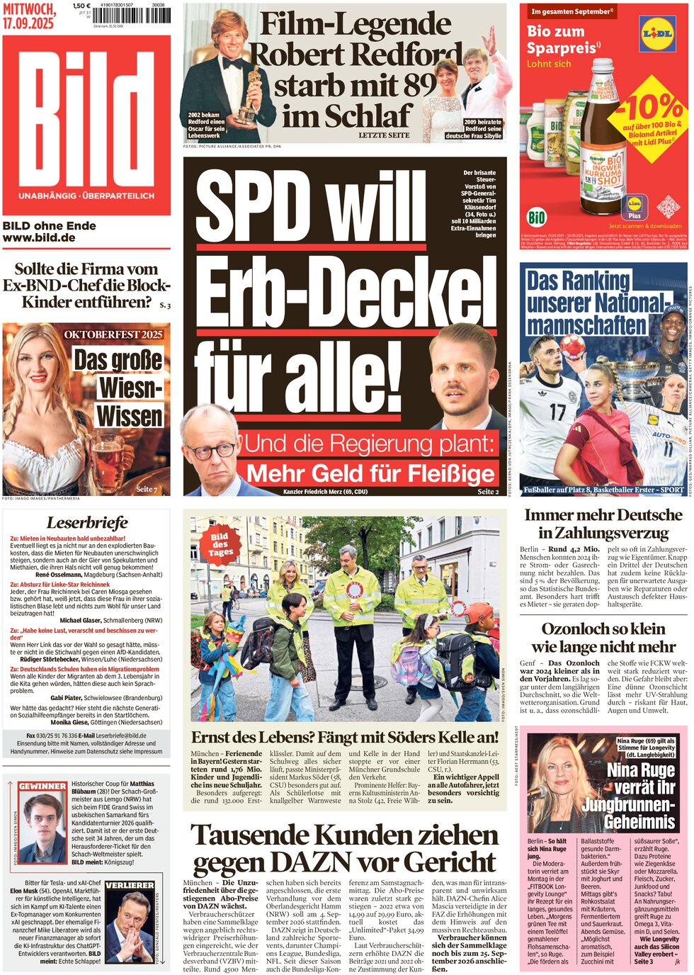 Prima Pagina Bild 17/09/2025