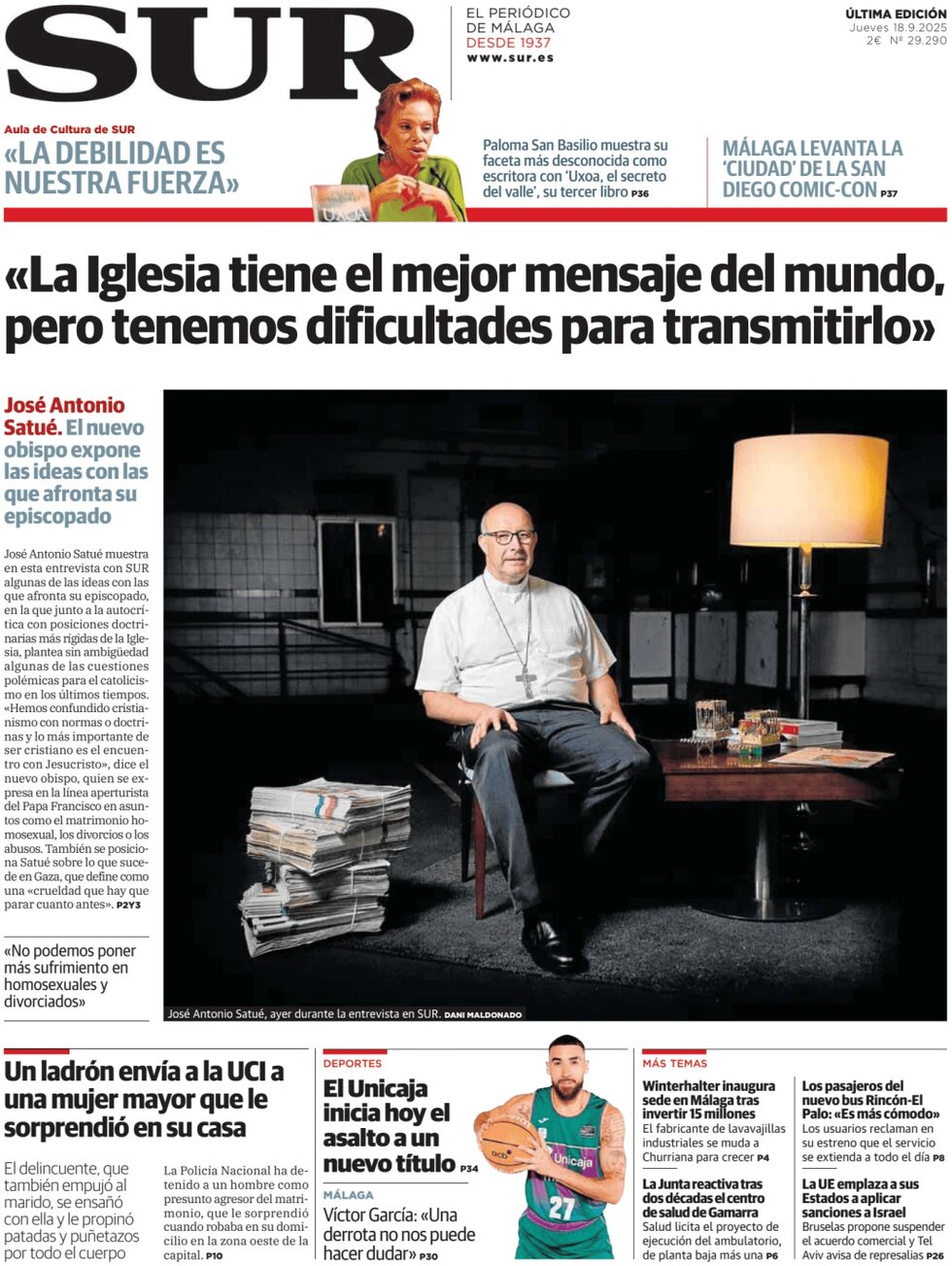Prima Pagina Diario SUR 18/09/2025