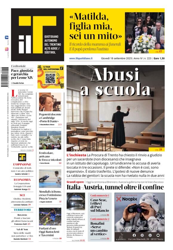 Prima Pagina Il T Quotidiano 18/09/2025