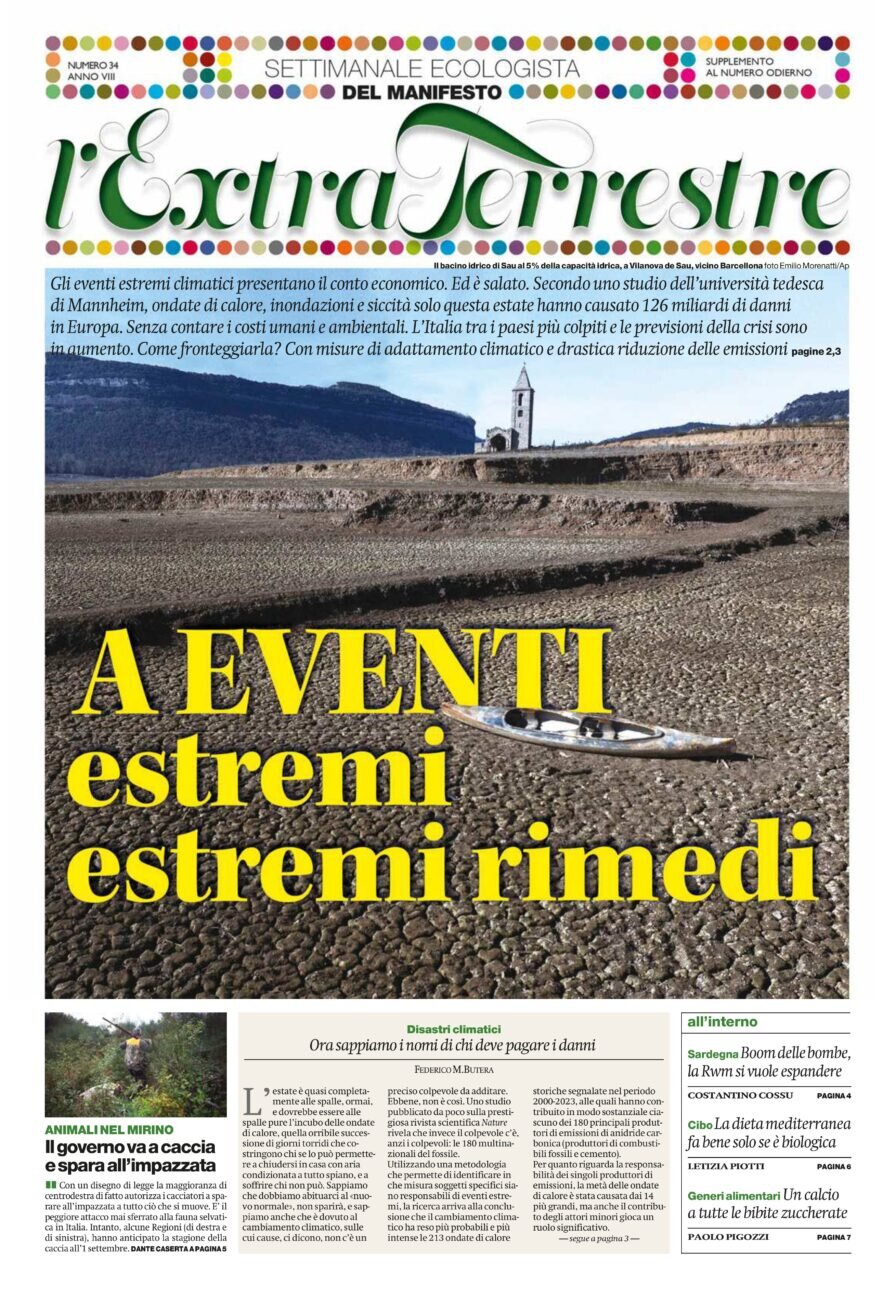 Copertina l’ExtraTerrestre (Il Manifesto) 18/09/2025