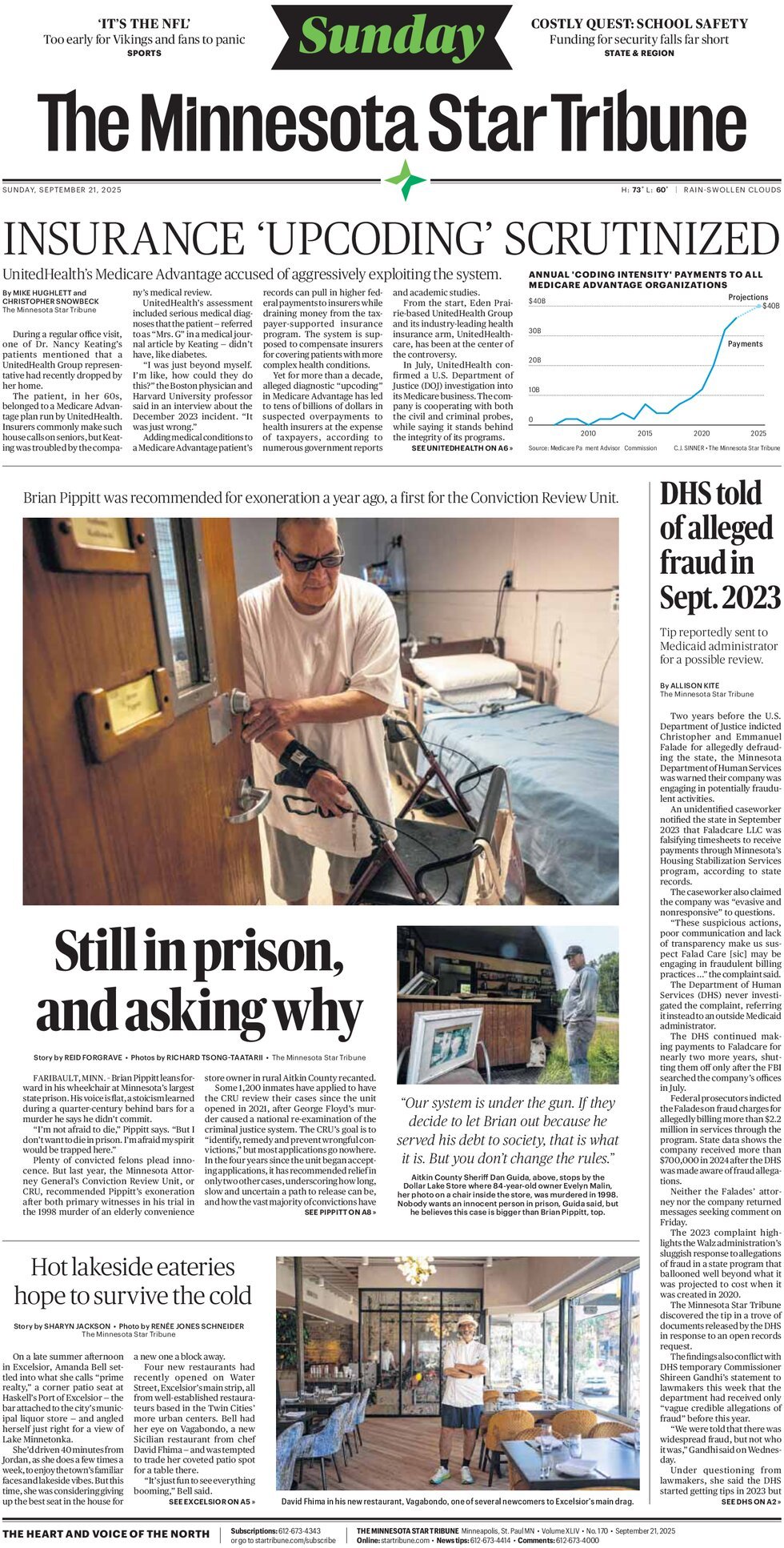 Prima Pagina The Minnesota Star Tribune 21/09/2025