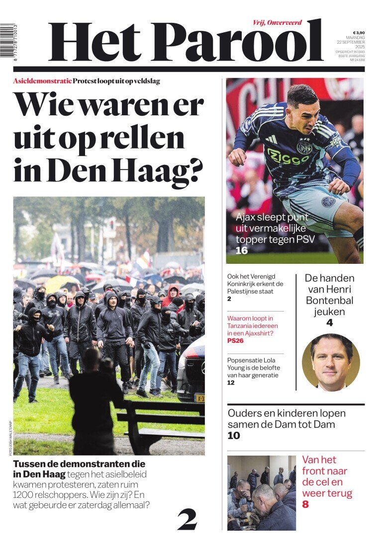 Prima Pagina Het Parool 22/09/2025