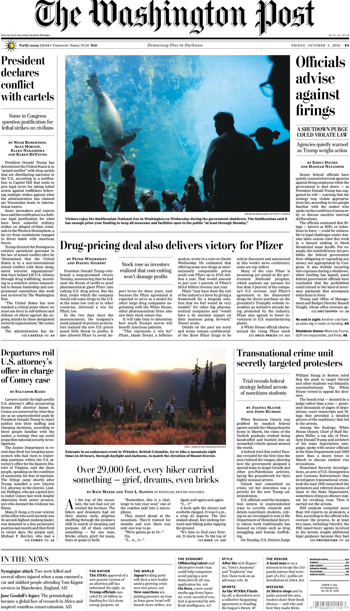 Prima Pagina The Washington Post 03/10/2025