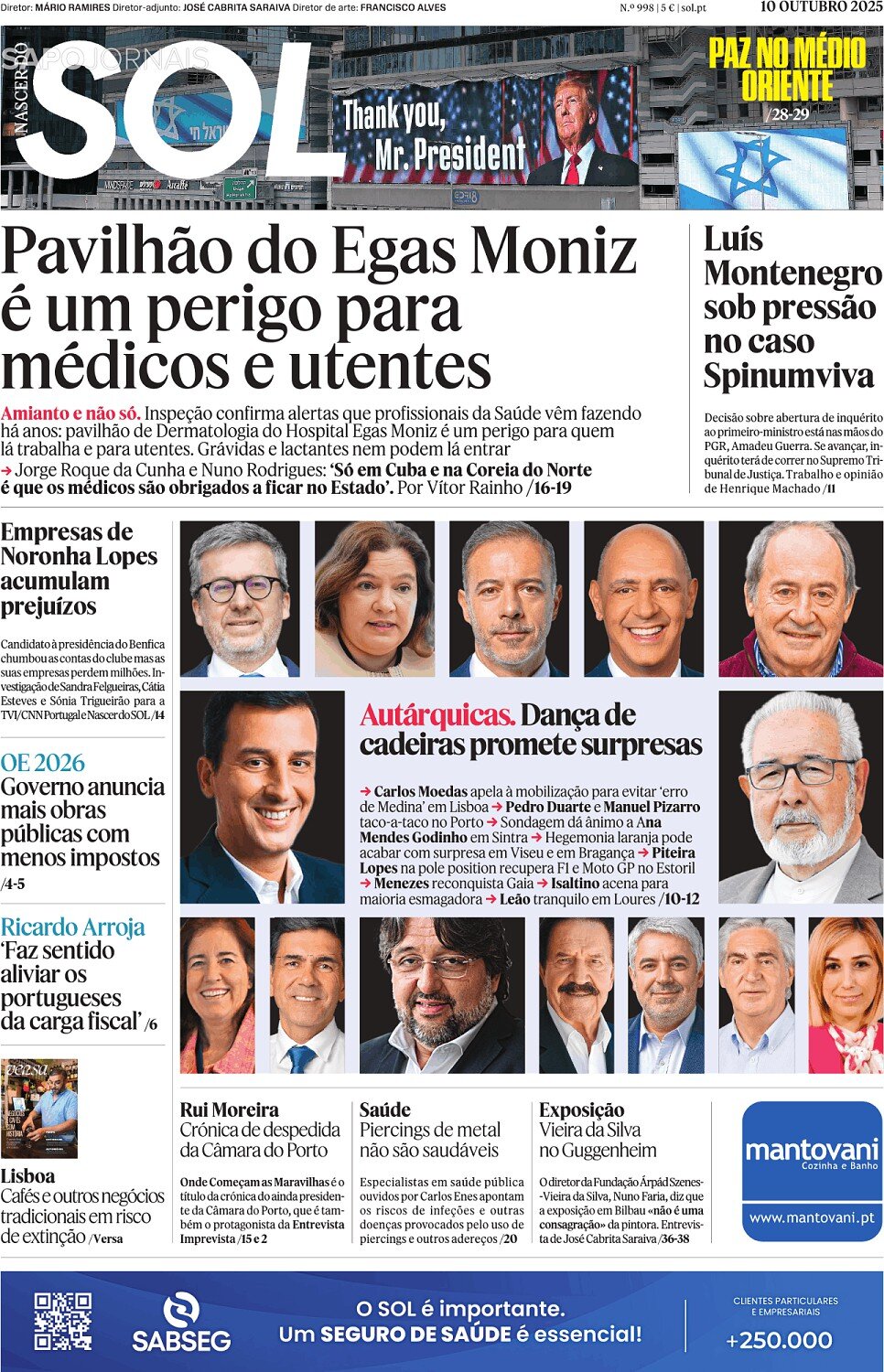 Copertina Nascer do SOL 10/10/2025