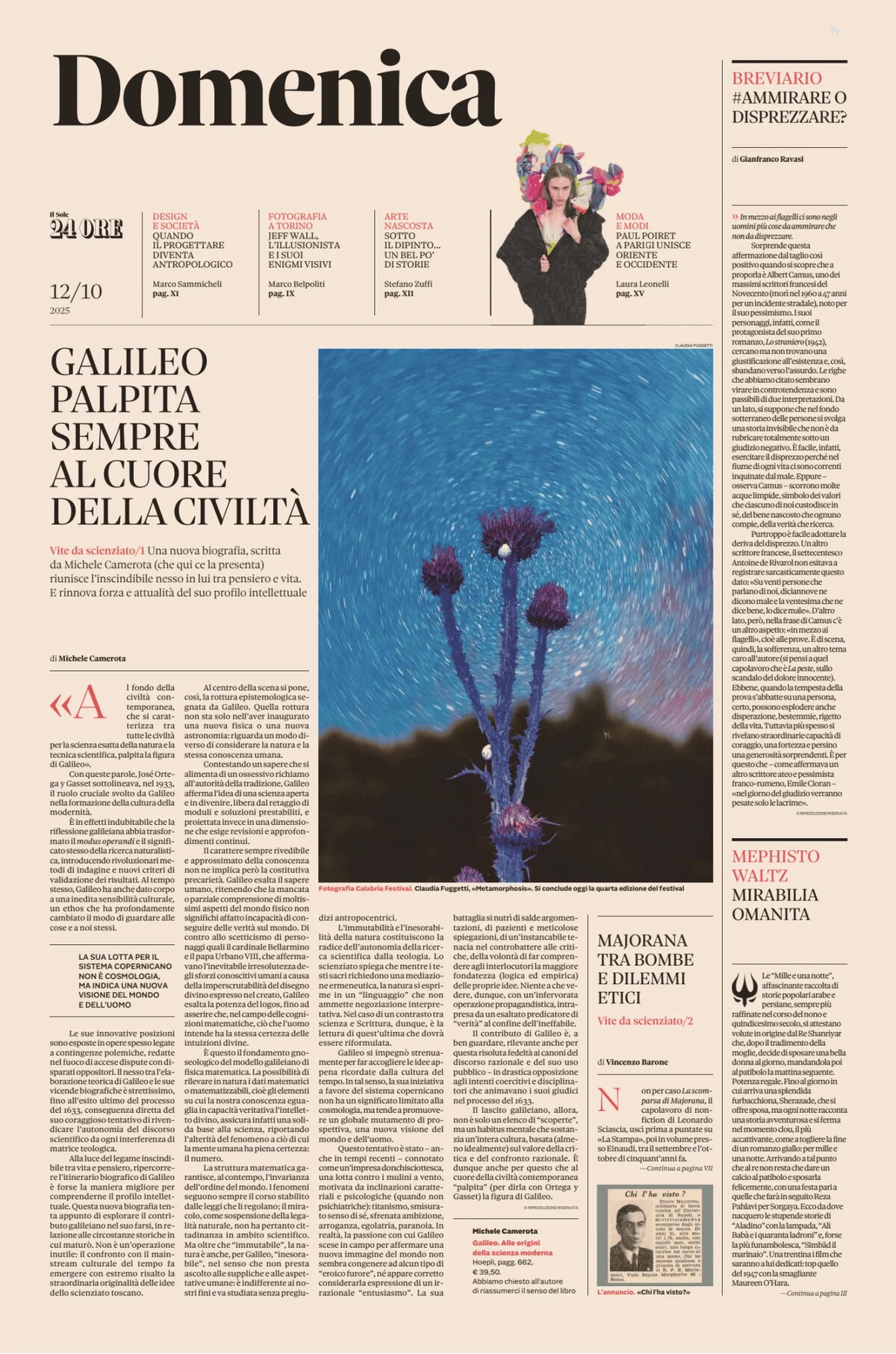 Copertina Domenica (Il Sole 24 Ore) 12/10/2025