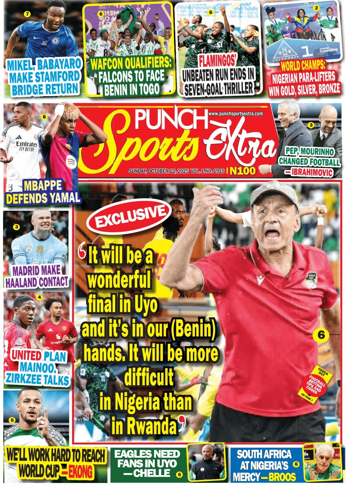 Prima Pagina Punch Sports Extra 12/10/2025
