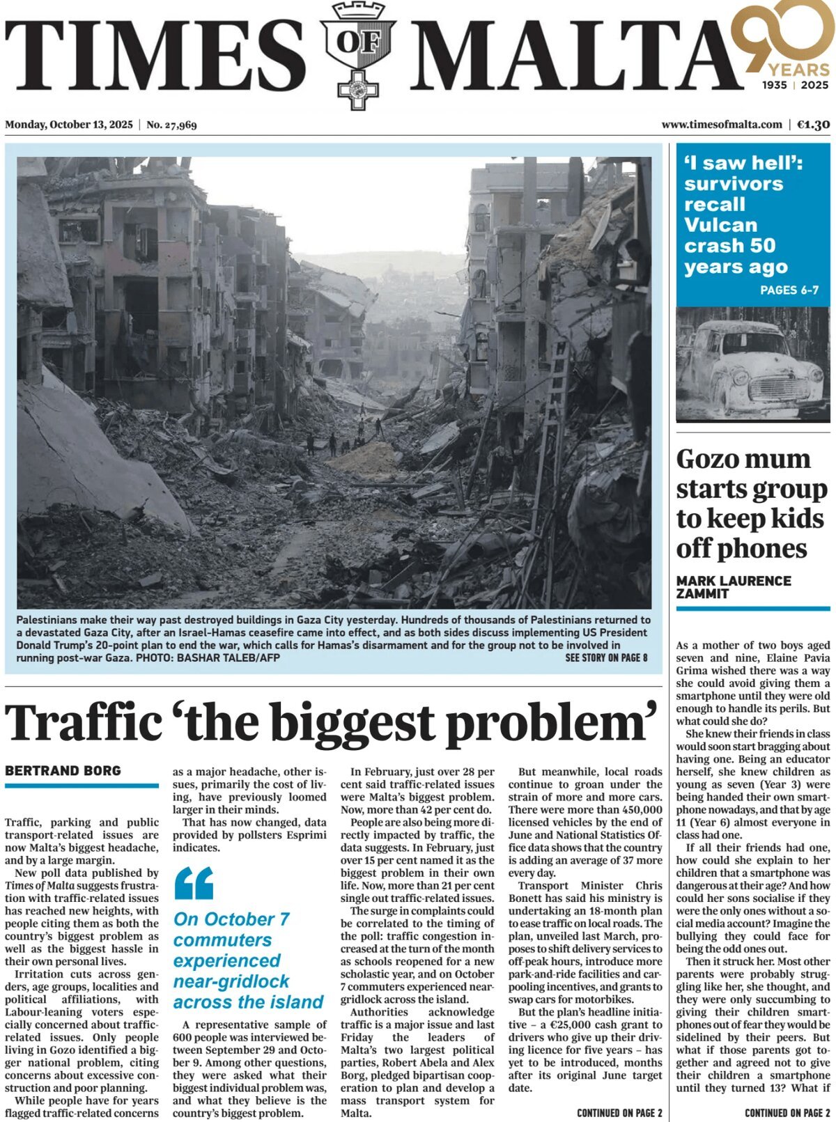 Prima Pagina Times of Malta 13/10/2025
