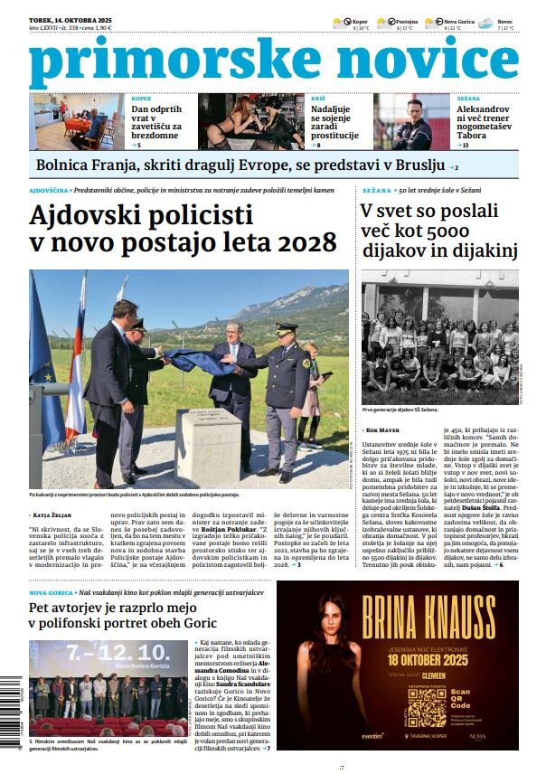 Prima Pagina Primorske Novice 14/10/2025