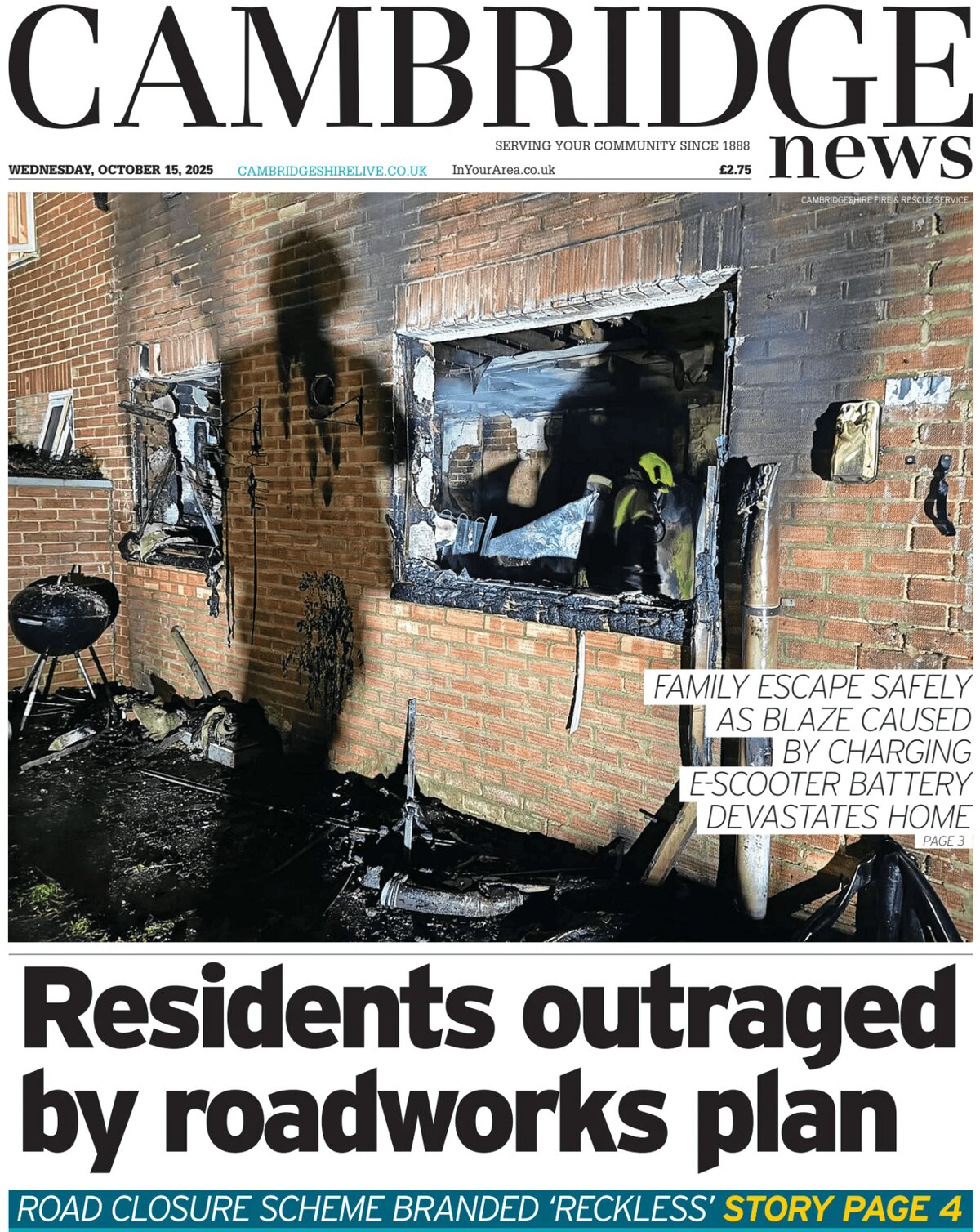Prima Pagina Cambridge News 15/10/2025