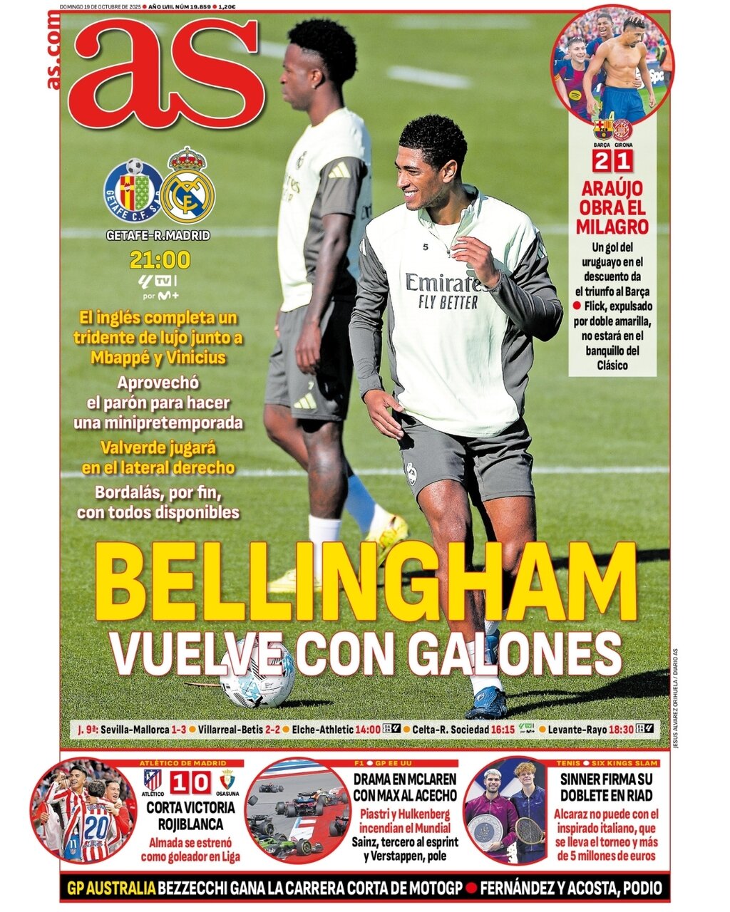Prima Pagina AS (Madrid) 19/10/2025