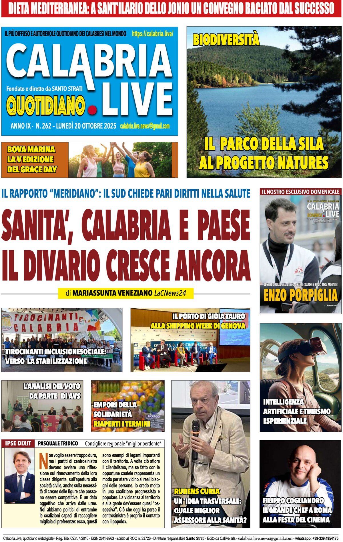 Prima Pagina Calabria Live 20/10/2025