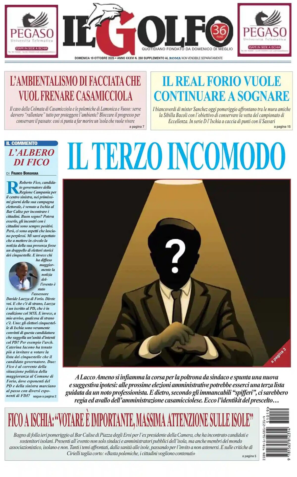 Prima Pagina Il Golfo 19/10/2025