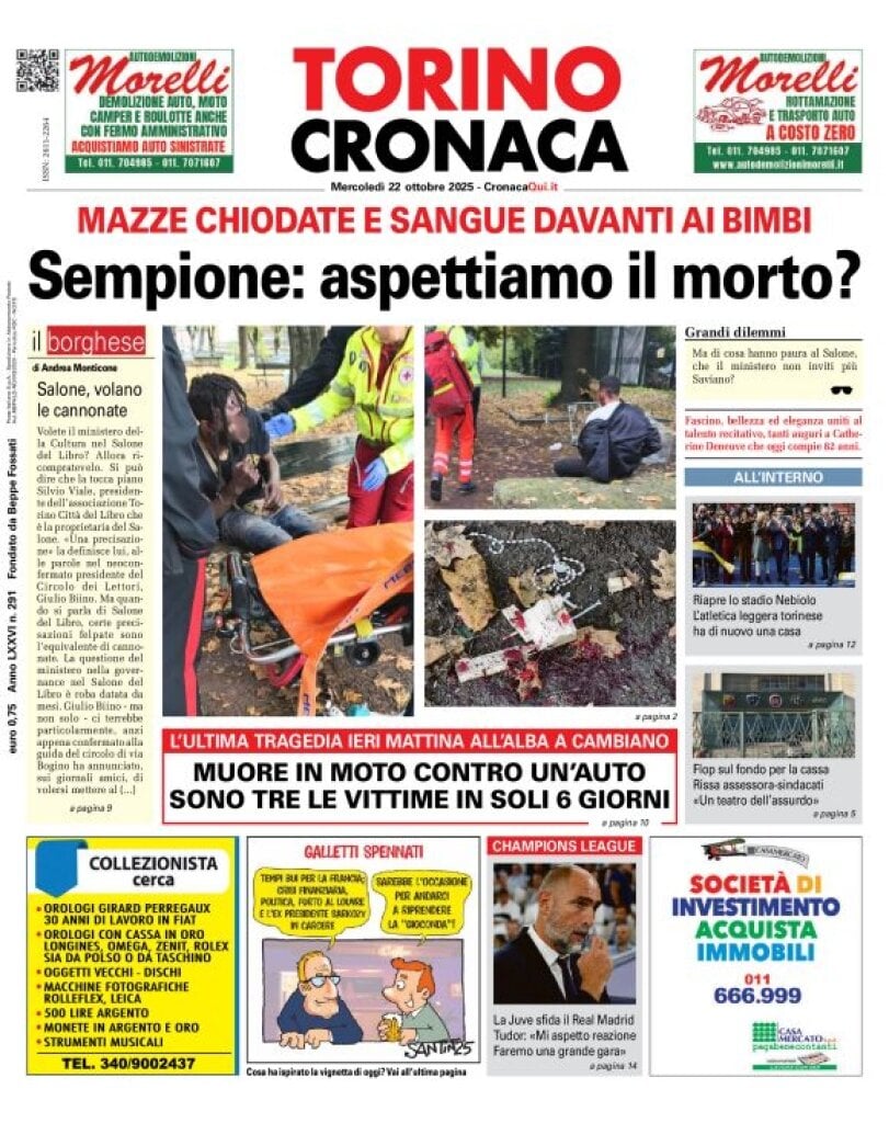 Prima Pagina CronacaQui 22/10/2025