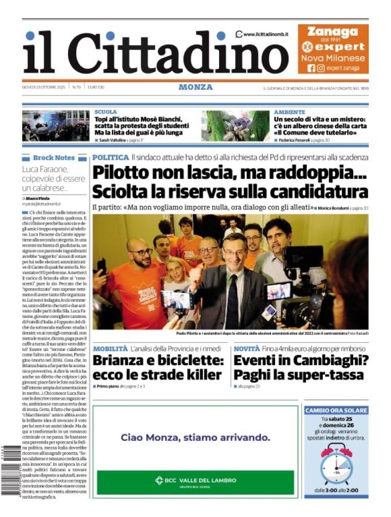 Copertina Il Cittadino di Monza e della Brianza 23/10/2025