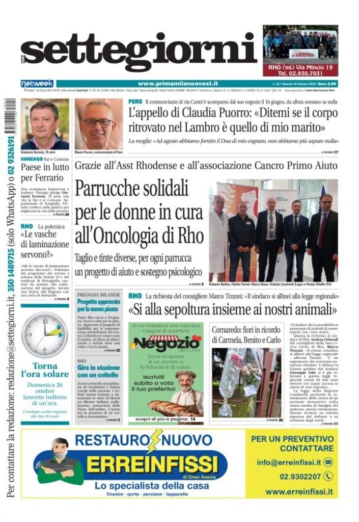 Copertina Settegiorni (Rho) 24/10/2025
