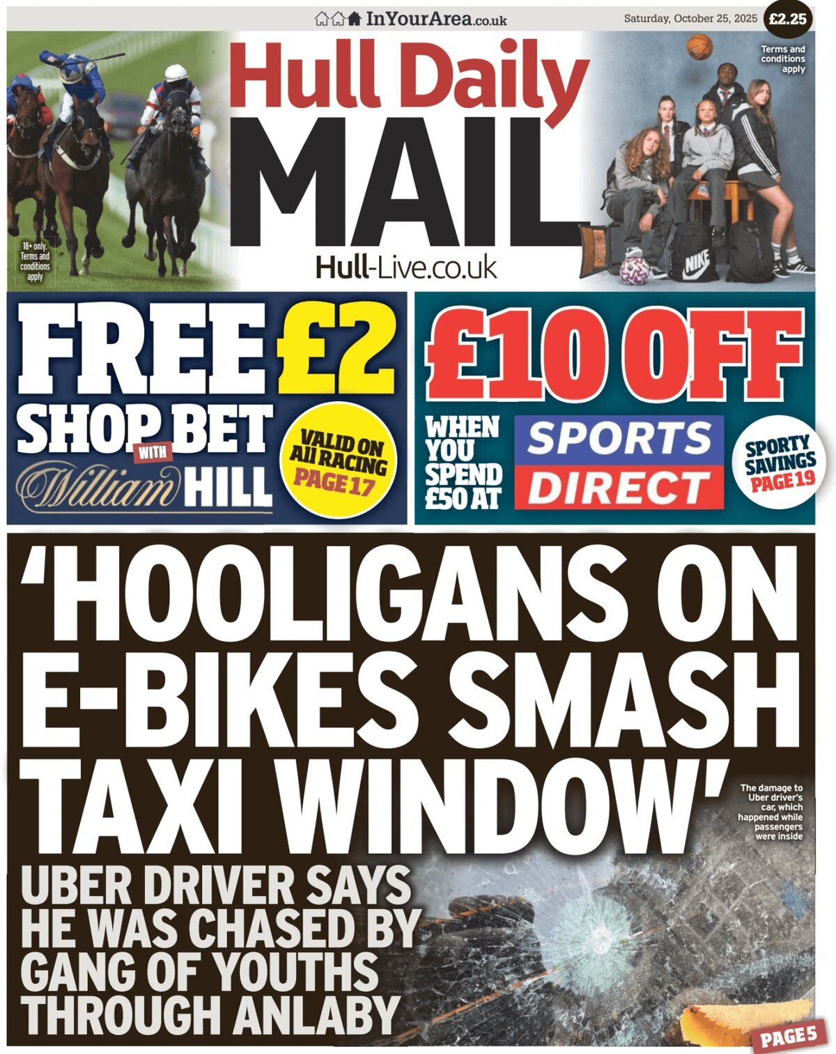Prima Pagina Hull Daily Mail 25/10/2025