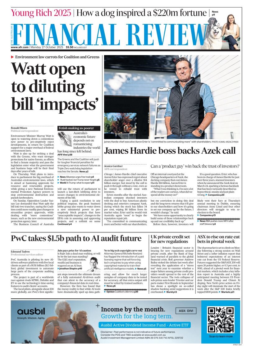 Prima Pagina Financial Review 27/10/2025
