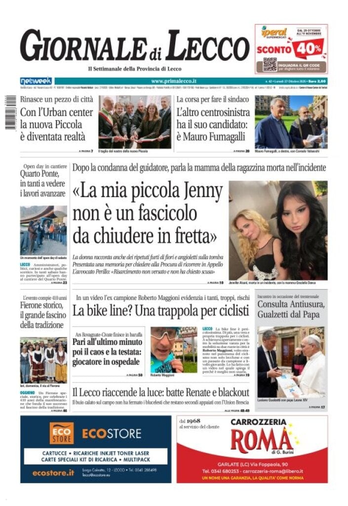Copertina Giornale di Lecco 27/10/2025