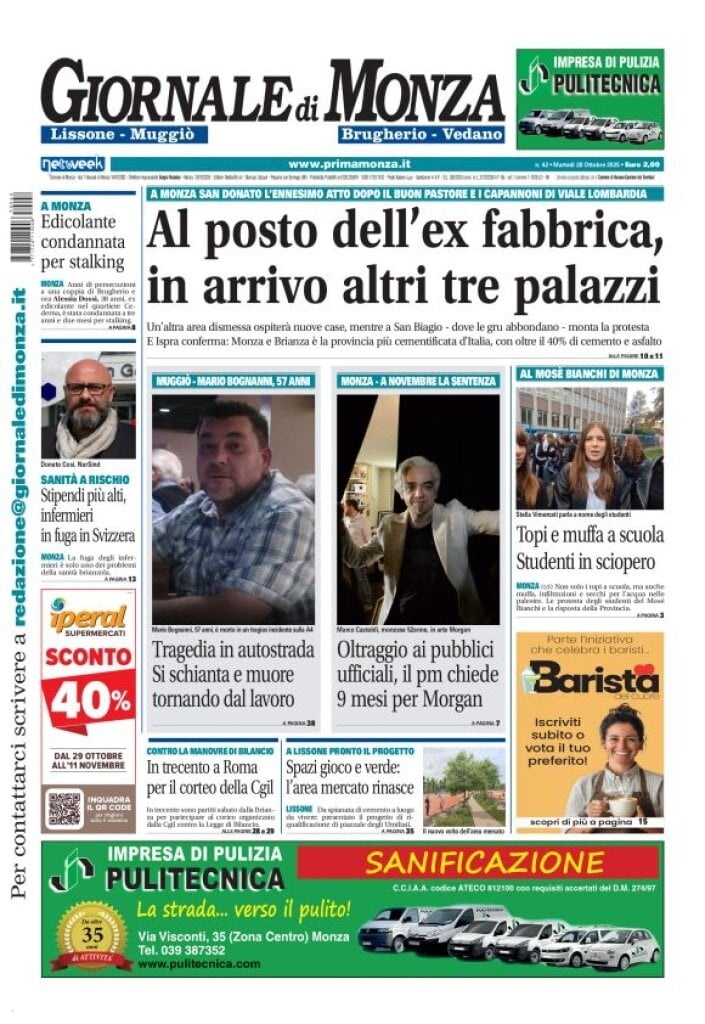 Copertina Giornale di Monza 28/10/2025