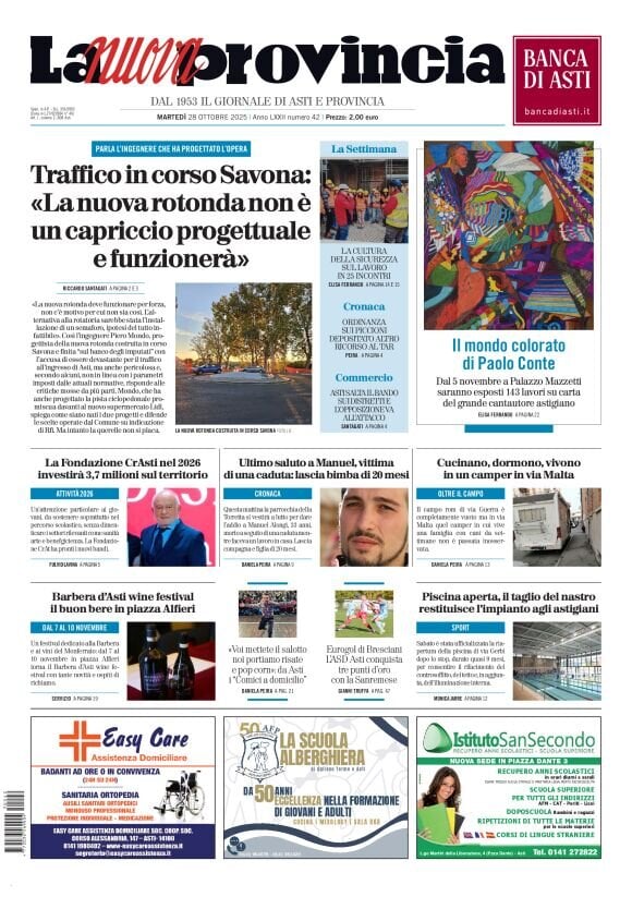 Copertina La Nuova Provincia (Asti) 28/10/2025
