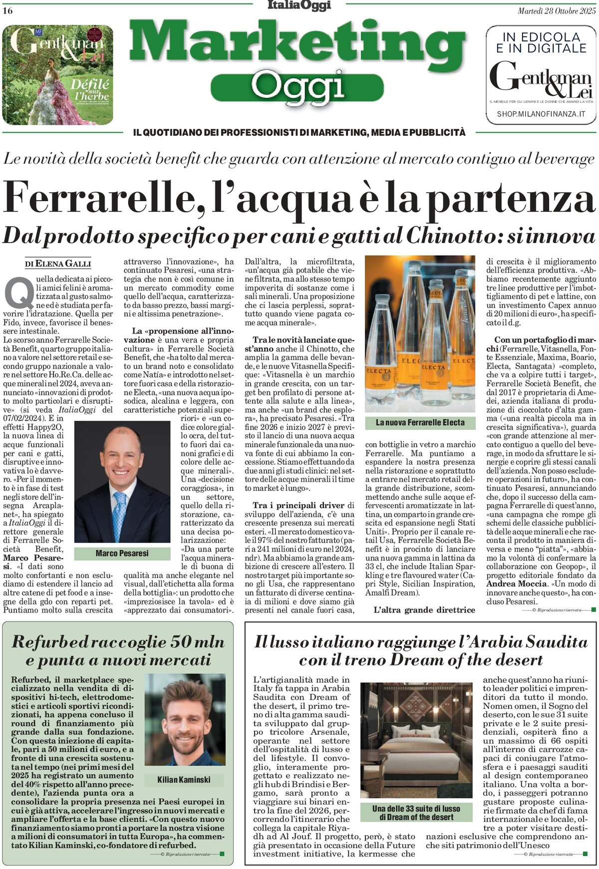Prima Pagina Marketing Oggi 28/10/2025