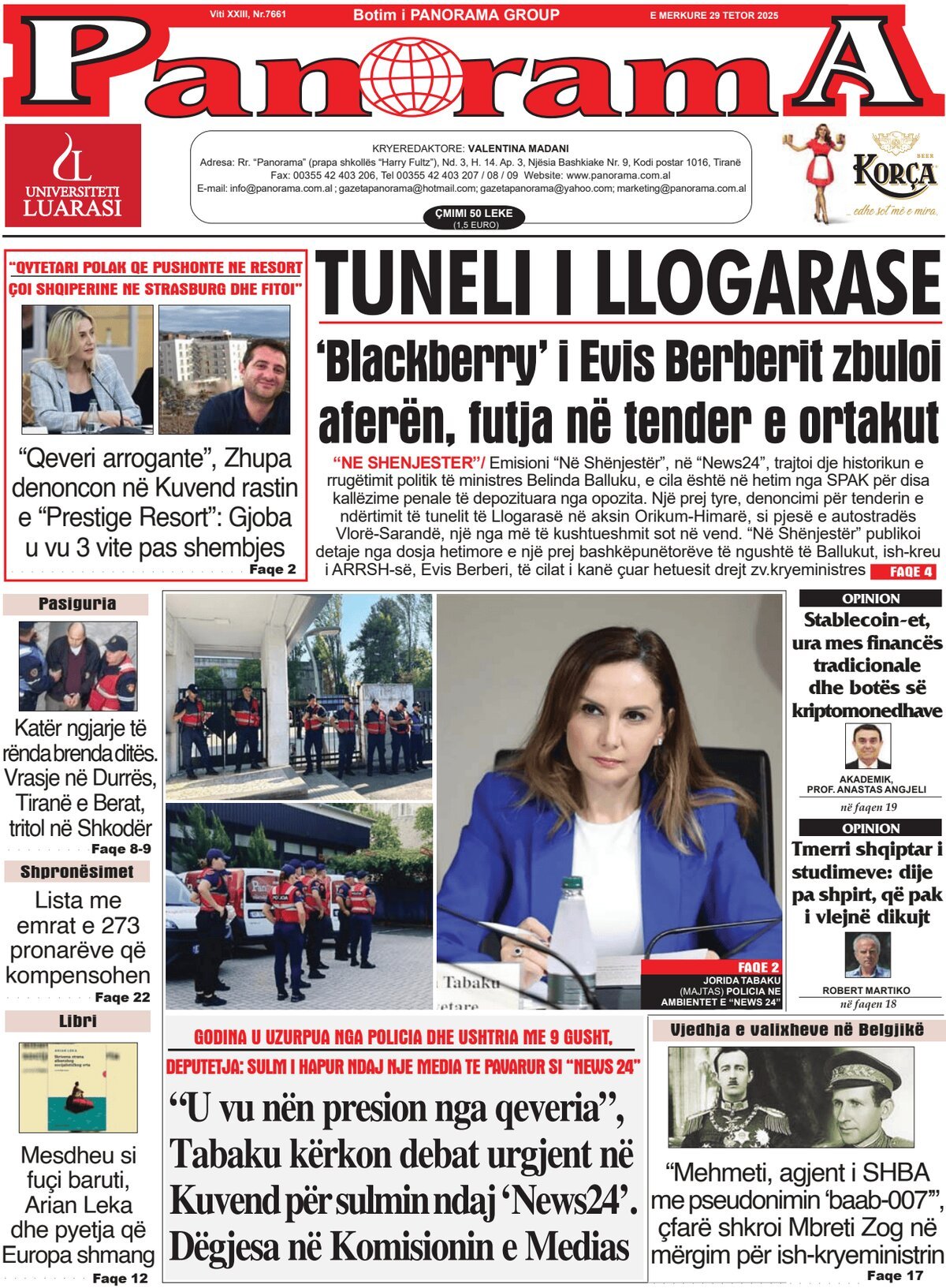 Prima Pagina Gazeta Panorama 29/10/2025