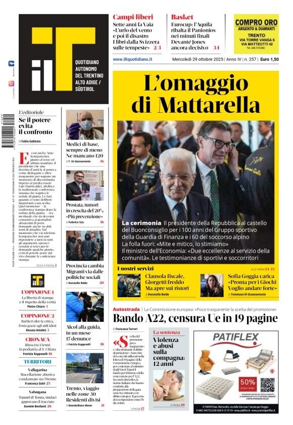 Prima Pagina Il T Quotidiano 29/10/2025