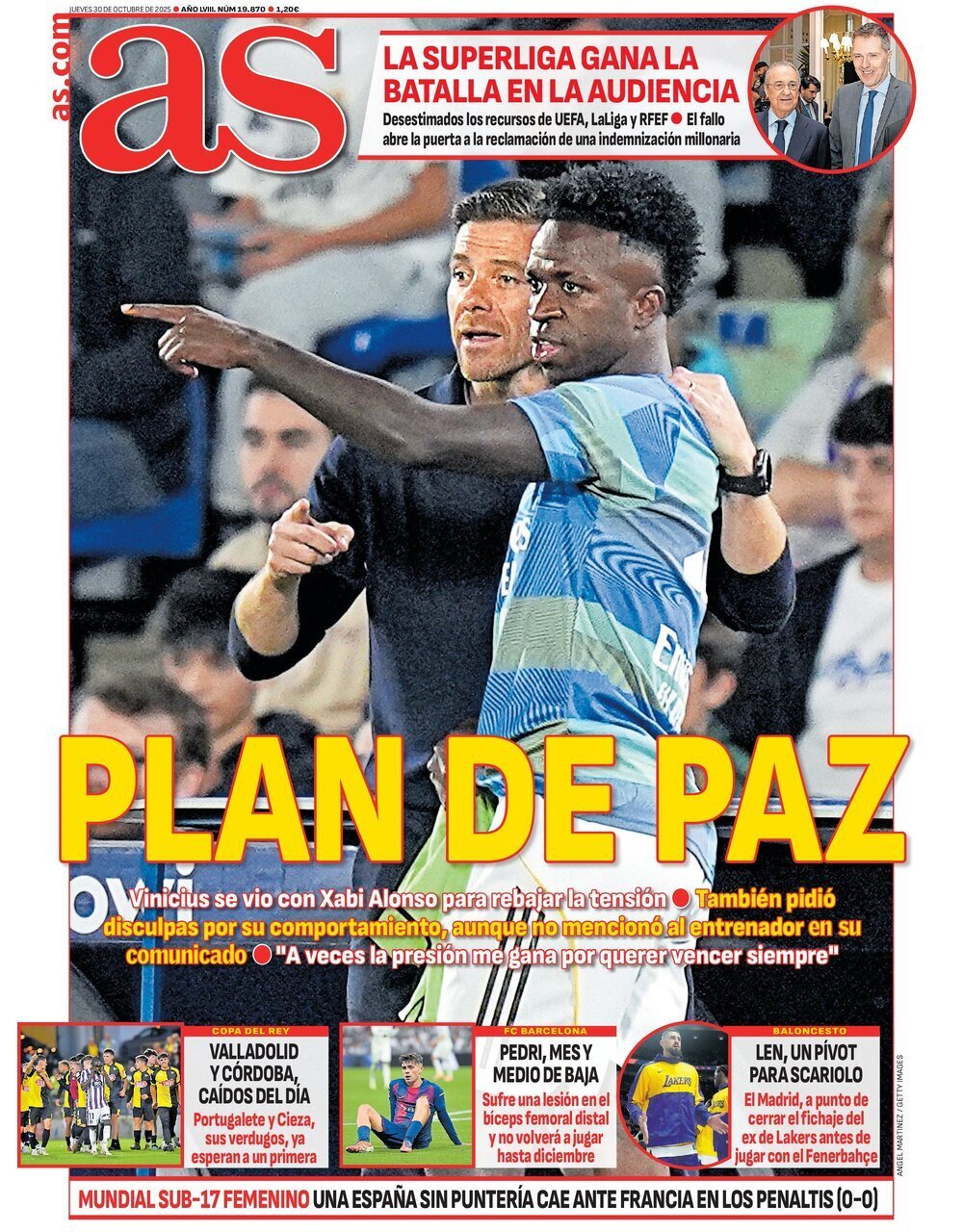 Prima Pagina AS (Madrid) 30/10/2025