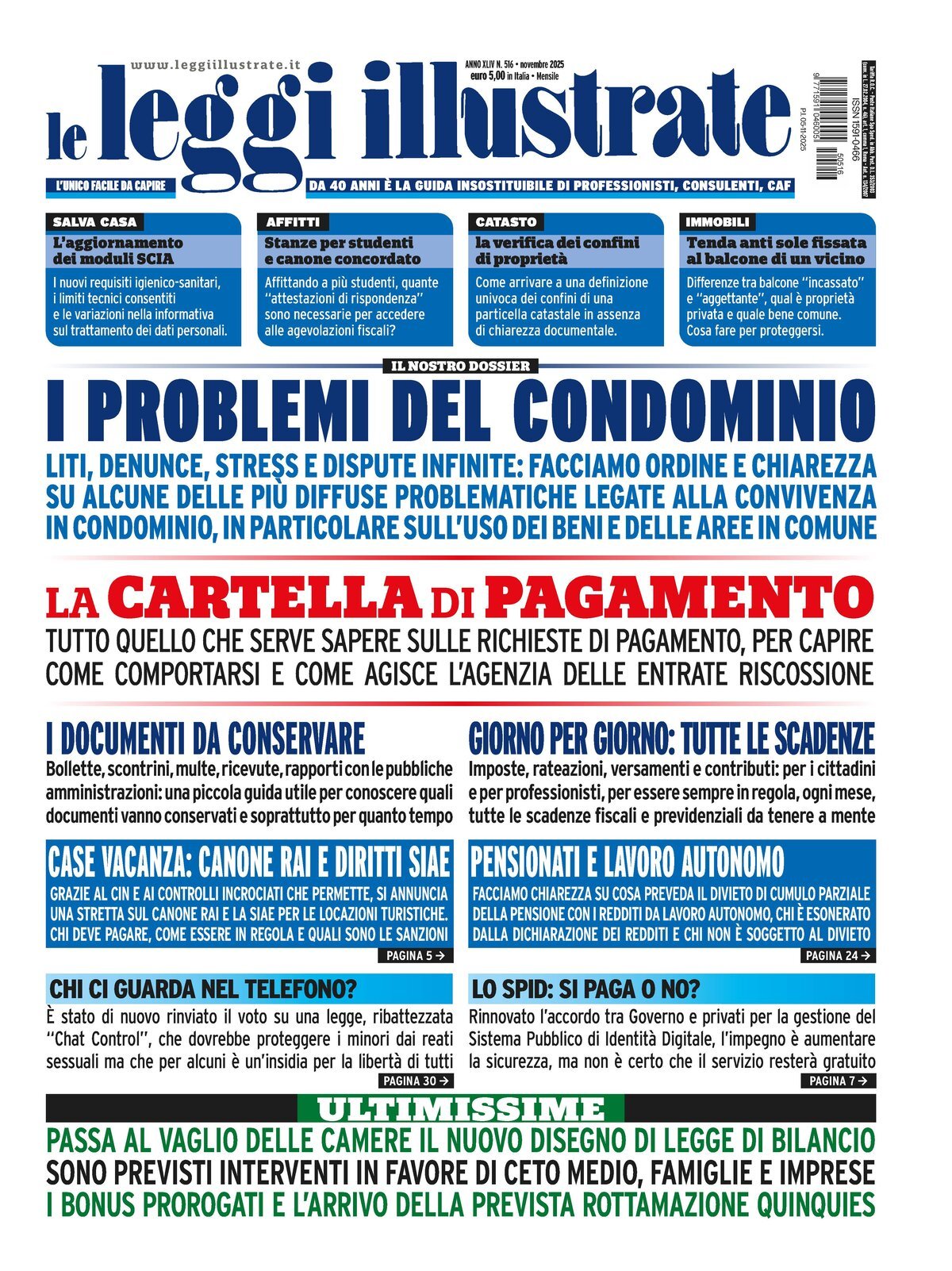 Copertina Le Leggi Illustrate 30/10/2025