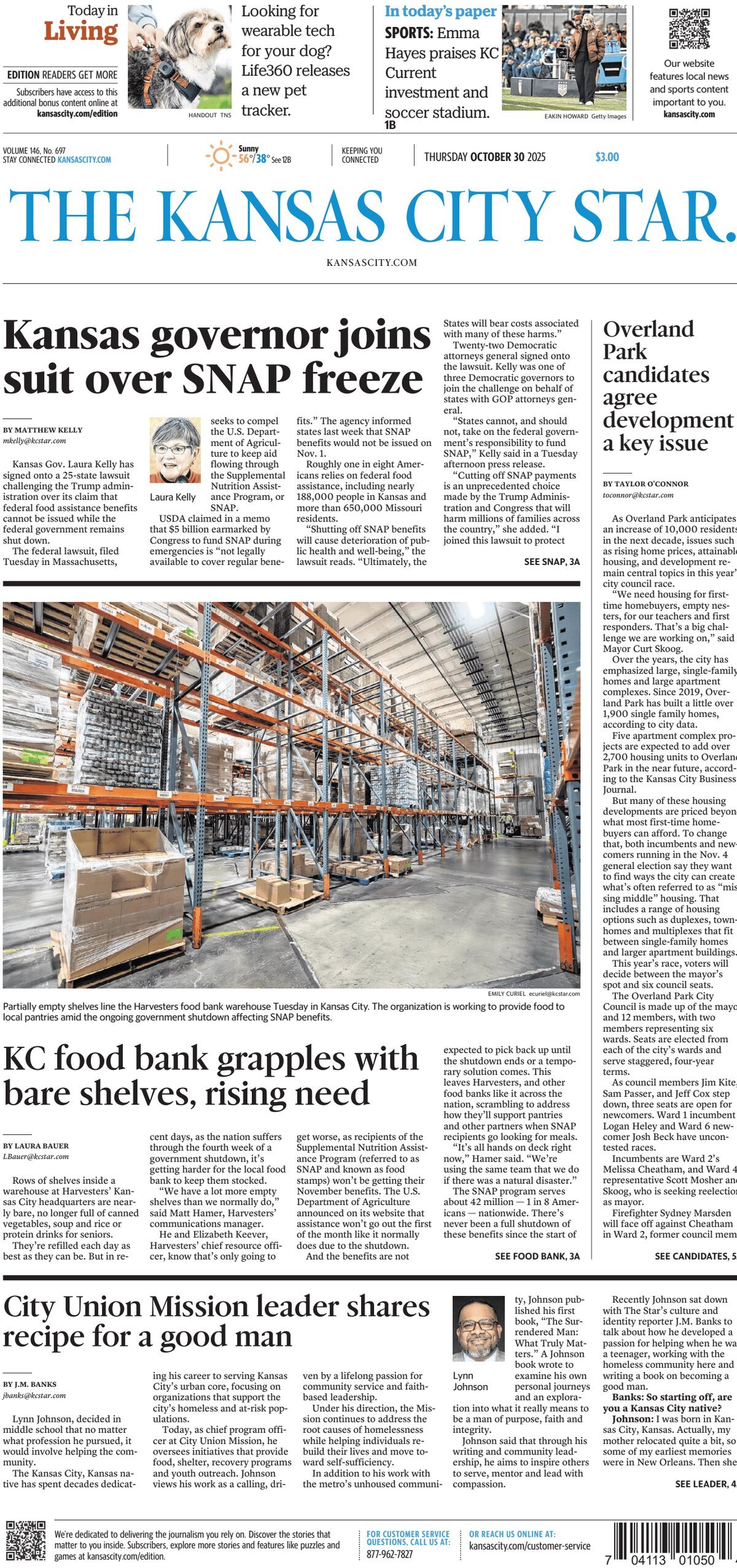 Prima Pagina The Kansas City Star 30/10/2025