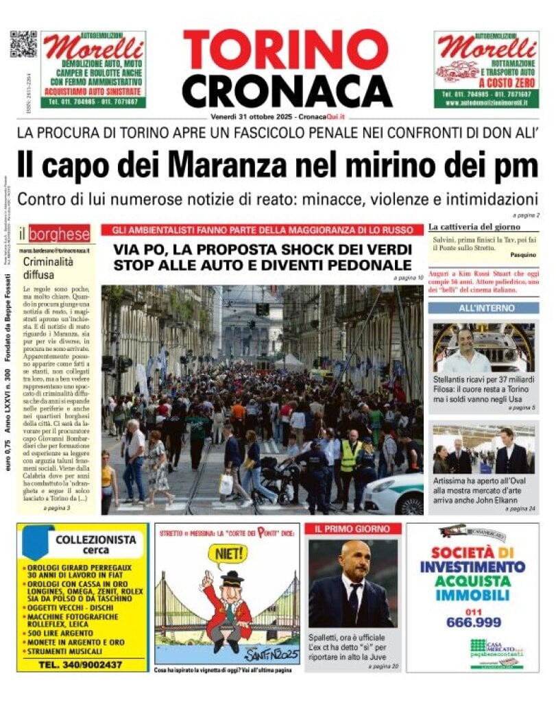 Prima Pagina CronacaQui 31/10/2025