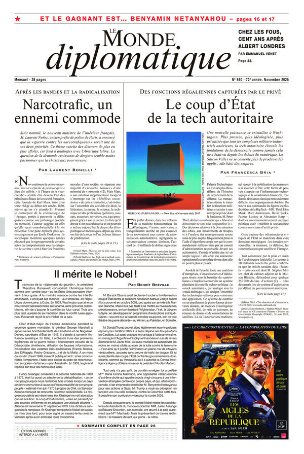 Copertina Le Monde diplomatique 31/10/2025