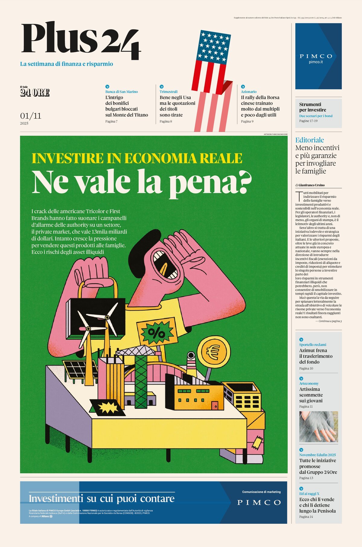 Copertina Plus24 (Il Sole 24 Ore) 01/11/2025