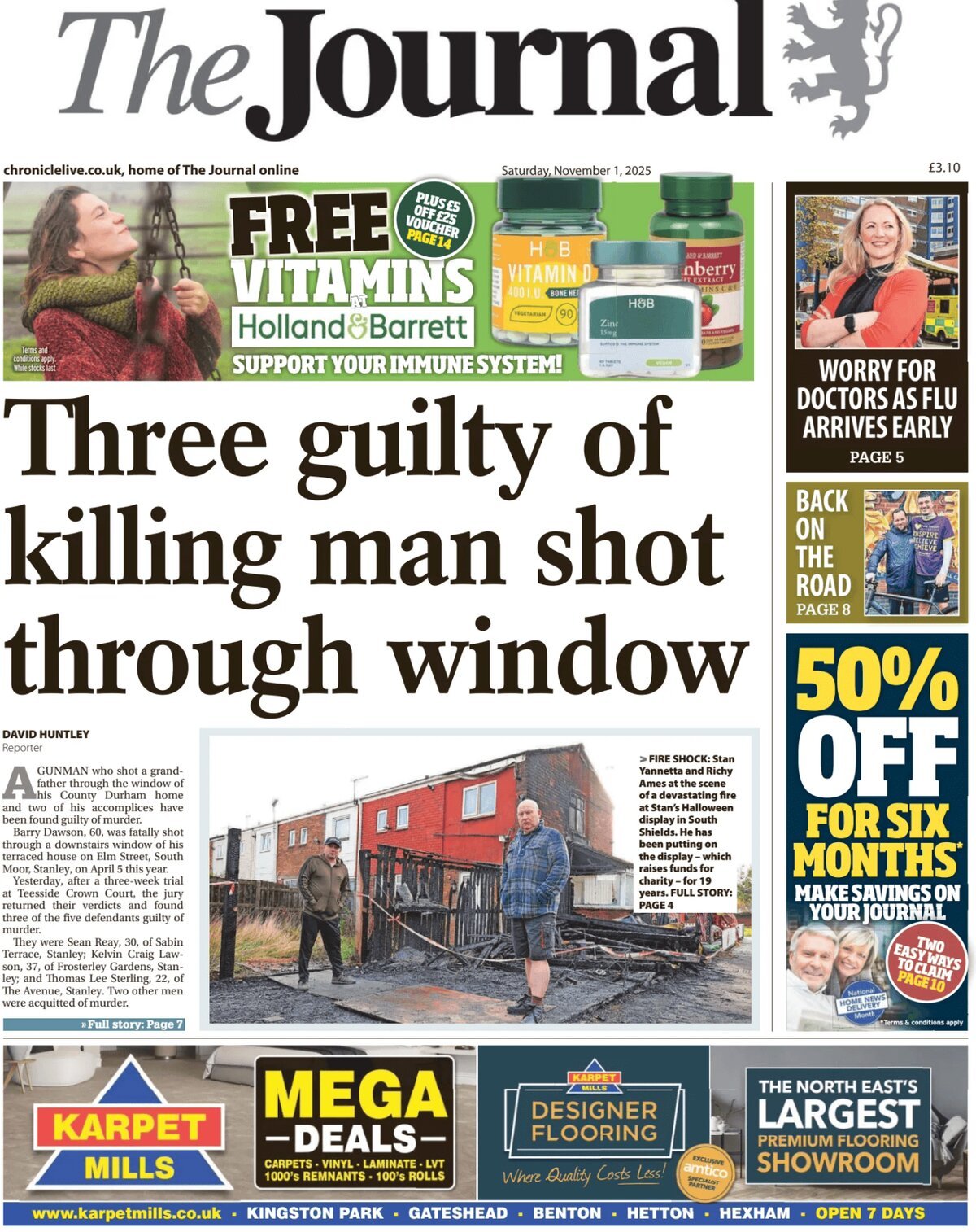 Prima Pagina The Journal (Newcastle) 01/11/2025