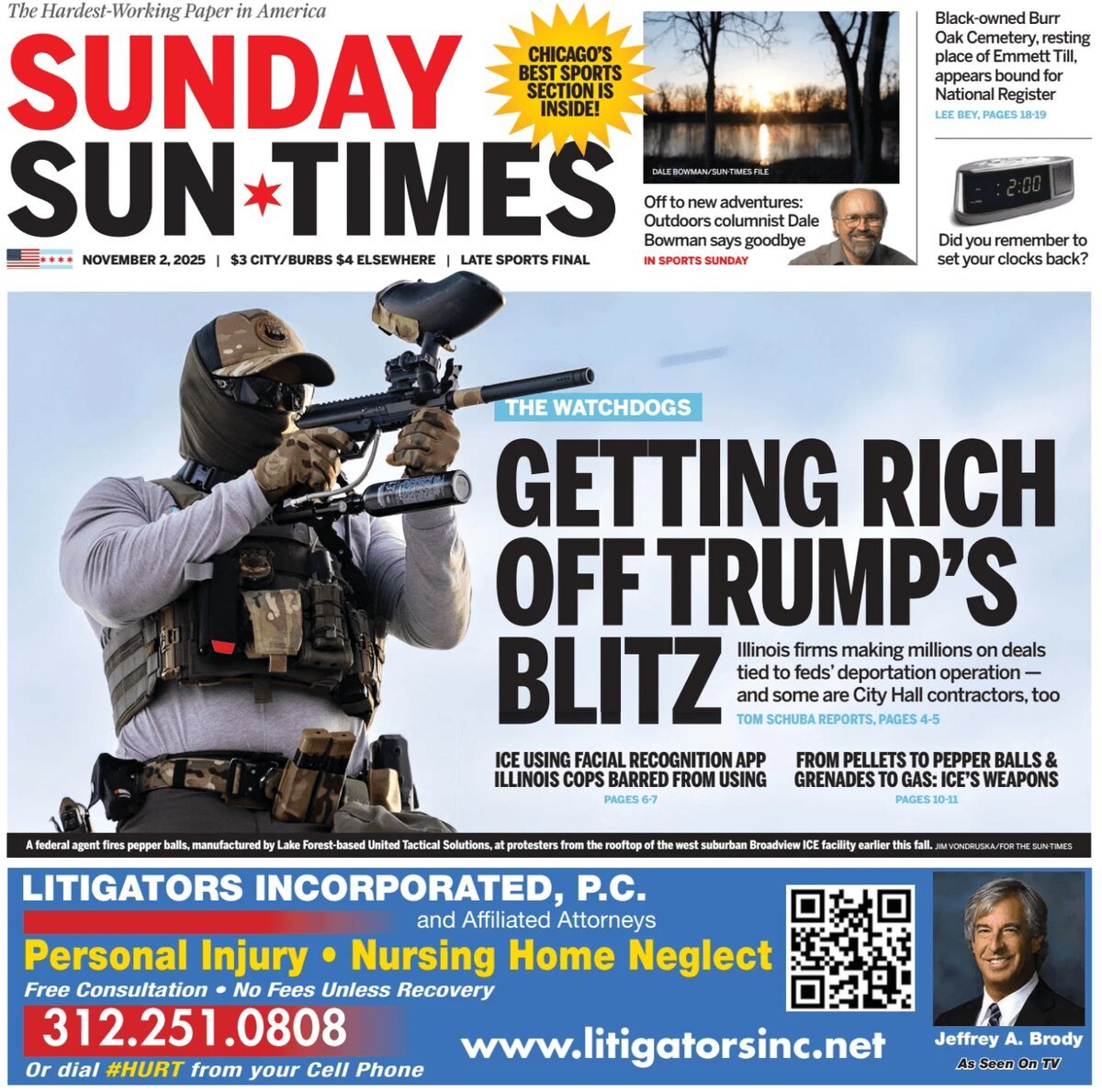 Prima Pagina Chicago Sun-Times 02/11/2025